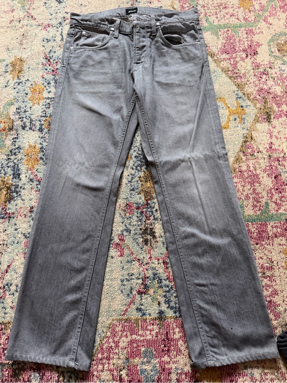 Hudson- Men's Gray Straight-Leg Jeans